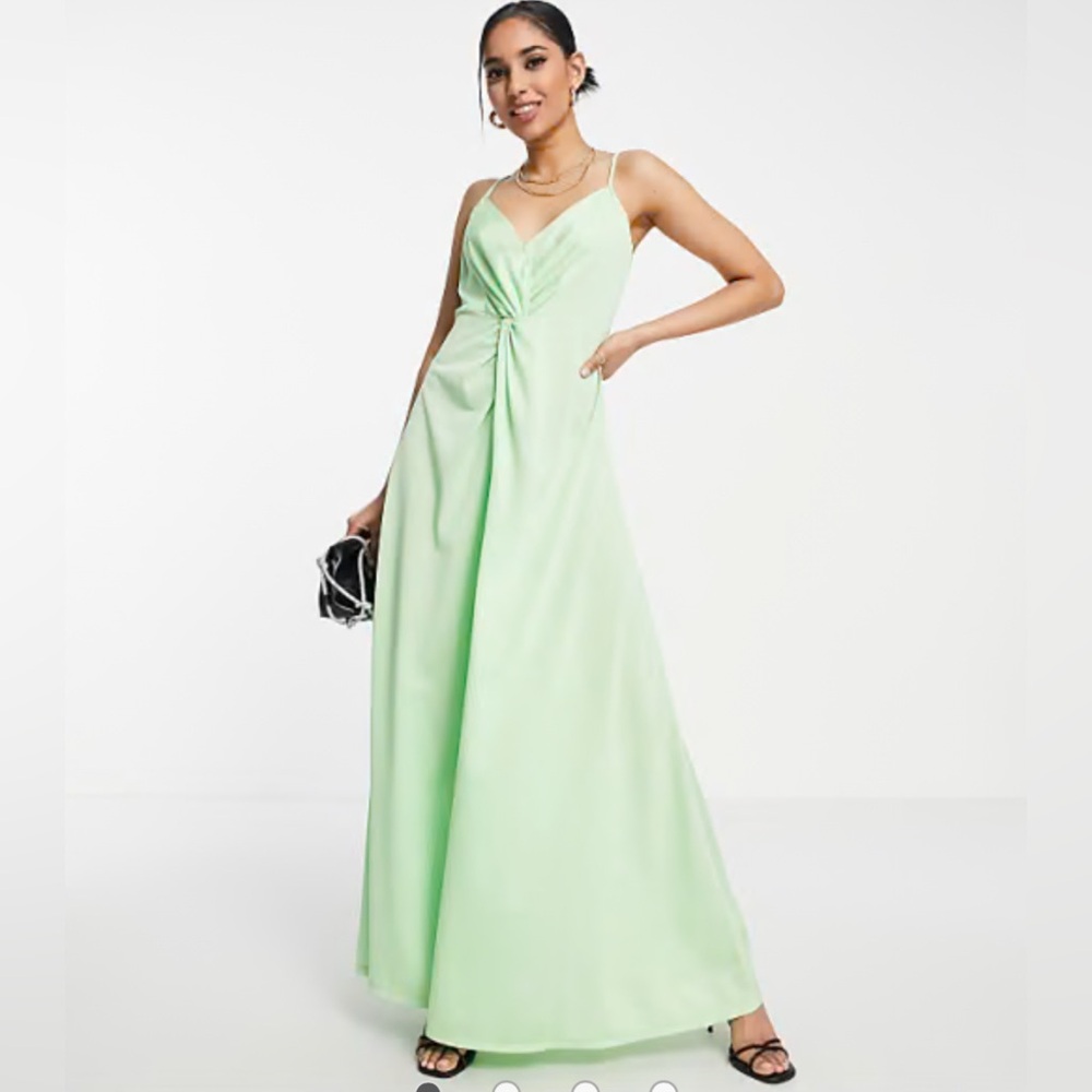 ASOS DESIGN Petite twist front cami maxi dress in green Women’s 00 Small